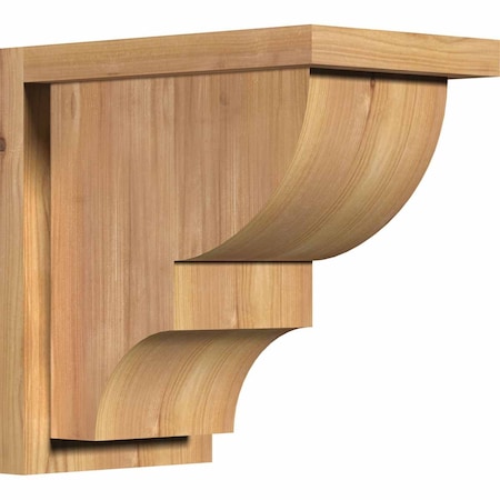 Ekena Millwork Ridgewood Smooth Corbel w/Backplate, Western Red Cedar, 7 1/2"W x 12"D x 12"H COR08X12X12RID01SWR